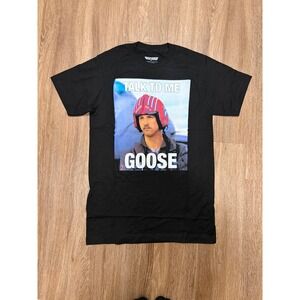 Top Gun Talk To Me Goose Graphic T-Shirt Mens Small Black 80s Movie Tee 2020